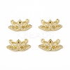 Brass Micro Pave Cubic Zirconia 2-Loop Pendants KK-E068-VB071-4
