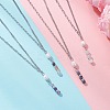 Natural & Synthetic Mixed Stone Faceted Cube & Rice Natural Pearl Beaded Pendant 304 Stainless Steel Cable Chain Twisted Chain Necklaces NJEW-JN05846-1