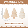 12Pcs 3 Styles Unfinished Wood 3D Tree WOOD-ME0001-19-2