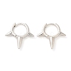 Rack Plating Brass Spike Hoop Earrings for Women EJEW-D059-19P-1