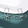 Hollow Flower 201 Stainless Steel Hoop Earrings EJEW-P337-01P-1