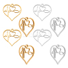 8Pcs 2 Colors 304 Stainless Steel Pendants STAS-UN0030-36-1