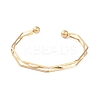 Ion Plating(IP) 304 Stainless Steel 3 Line Open Cuff Bangles for Women BJEW-S155-01G-2
