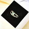 Square Brass Cat Eye Cuff Rings RJEW-G344-01G-4