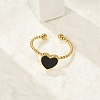304 Stainless Steel Enamel Cuff Rings for Women RJEW-G338-04G-02-2
