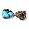 Assembled Bronzite and Synthetic Turquoise Pendants X-G-T111-04C-7