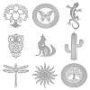 9Pcs 9 Styles 201 Stainless Steel Links Connector Charms STAS-TA0005-41-2