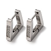 304 Stainless Steel Cubic Zirconia Trapezoid Hoop Earrings EJEW-D331-06P-4