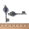 Key Brass Natural Sodalite Big Pendants KK-D361-01AS-25-3