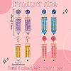 4 Pairs 4 Colors Alloy Enamel Pencil Dangle Stud Earrings for Teachers' Day EJEW-AN0004-86-2