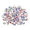 Printed Floral Printed Porcelain Beads PORC-T137-01C-2