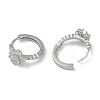 Flower Glass Hoop Earrings EJEW-L292-019P-2