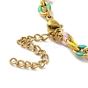 304 Stainless Steel Enamel Colorful Oval Cross Chain Bracelets for Women LS-BJEW-B079-02G-3