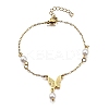 304 Stainless Steel Butterfly Link Bracelets BJEW-C098-01A-G-4