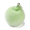 Fruit Theme Flocking Opaque Resin Pendants RESI-D017-04B-P-1