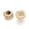 Brass Colorful Cubic Zirconia & Natural Tiger Eye Rhombus Beads KK-N258-13G-2