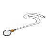 Flat Round Glass Magnifying Pendant Necklace for Women LS-NJEW-K125-01B-05-2