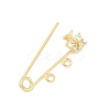 Brass Micro Pave Cubic Zirconia Brooch Findings KK-H203-10G-2