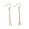 12Pairs 4 Colors Brass Real 18K Gold & Rose Gold & Platinum & Silver Plated Earring Hooks KK-LS0001-16-4