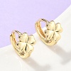 Clover Brass Hoop Earrings EJEW-Z102-11G-1
