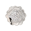 Flower Brass Open Cuff Rings RJEW-A046-06P-2