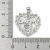 Mother's Day Theme Rack Plating Brass Micro Pave Cubic Zirconia Pendants KK-F869-20P-03-3