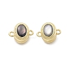Brass Natural Black Lip Shell Epoxy Magnetic Clasps KK-G528-01G-01-1