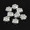 Plating Plastic Acrylic Flower Spacer Beads PACR-L004-05S-1