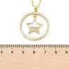 Brass Micro Pave Clear Cubic Zirconia Ring Pendant Necklaces LS-NJEW-P322-A01-G-5