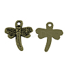 Tibetan Style Dragonfly Alloy Pendants TIBEP-A718-AB-NR-1
