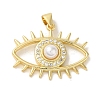 Rack Plating Brass Micro Pave Clear Cubic Zirconia Pendants KK-P267-10G-1