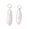 3Pcs 3 Colors Natural Keshi Pearl Pendants PALLOY-JF04239-03-1