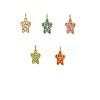 304 Stainless Steel Micro Pave Cubic Zirconia Pendants STAS-OY008-67G-1