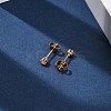304 Stainless Steel Micro Pave Cubic Zirconia Stud Earrings EJEW-P299-01A-G-2