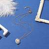 Natural Aquamarine & Seed Flower Pendant Necklace NJEW-MZ00019-02-5