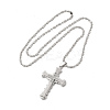 Alloy Cross Pandant Necklace with Link Chains LS-NJEW-K245-003P-3