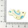 Real 18K Gold Plated Brass Enamel Robin Bird Pendants KK-L224-060G-4