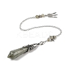Natural Labradorite Cone Dowsing Pendulum Big Pointed Pendants AJEW-Z041-01B-AS-3