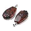 Natural Mahogany Obsidian Carved Pendants G-K369-01P-10-2