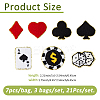 21Pcs Gamble Theme Polyester Embroidery Cloth Iron On/Sew On Patches DIY-FH0009-63-2