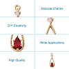 Beadthoven 24Pcs 4 Colors Brass Micro Pave Cubic Zirconia Pendants KK-BT0001-07-4