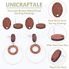 30Pcs Oval Wood Stud Earring Findings WOOD-UN0001-06-5