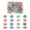 32Pcs 16 Styles Evil Eye Zinc Alloy Epoxy Resin Connector Charms ENAM-TA0001-33-1