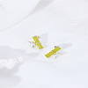 1 Pair Bamboo Joint Alloy Natural Hetian Jade Stud Earrings EJEW-LP0007-078-3