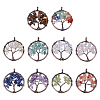 10Pcs 10 Styles Gemstone Pendants G-HY0001-81-1