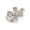Brass Pave Clear Cubic Zirconia Charms KK-Z051-01P-02-2