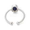 Natural Lapis Lazuli Open Cuff Ring RJEW-M166-04P-H-3