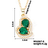 Elegant and Unique Style Brass & Glass Lock Collar Heart Pendant Necklaces for Women FN1868-9-1