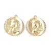 Brass Micro Pave Clear Cubic Zirconia Pendants KK-G481-05G-1