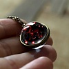 Double Glass Round with Constellation Pendant Alloy Chain Necklaces WG188F6-05-1